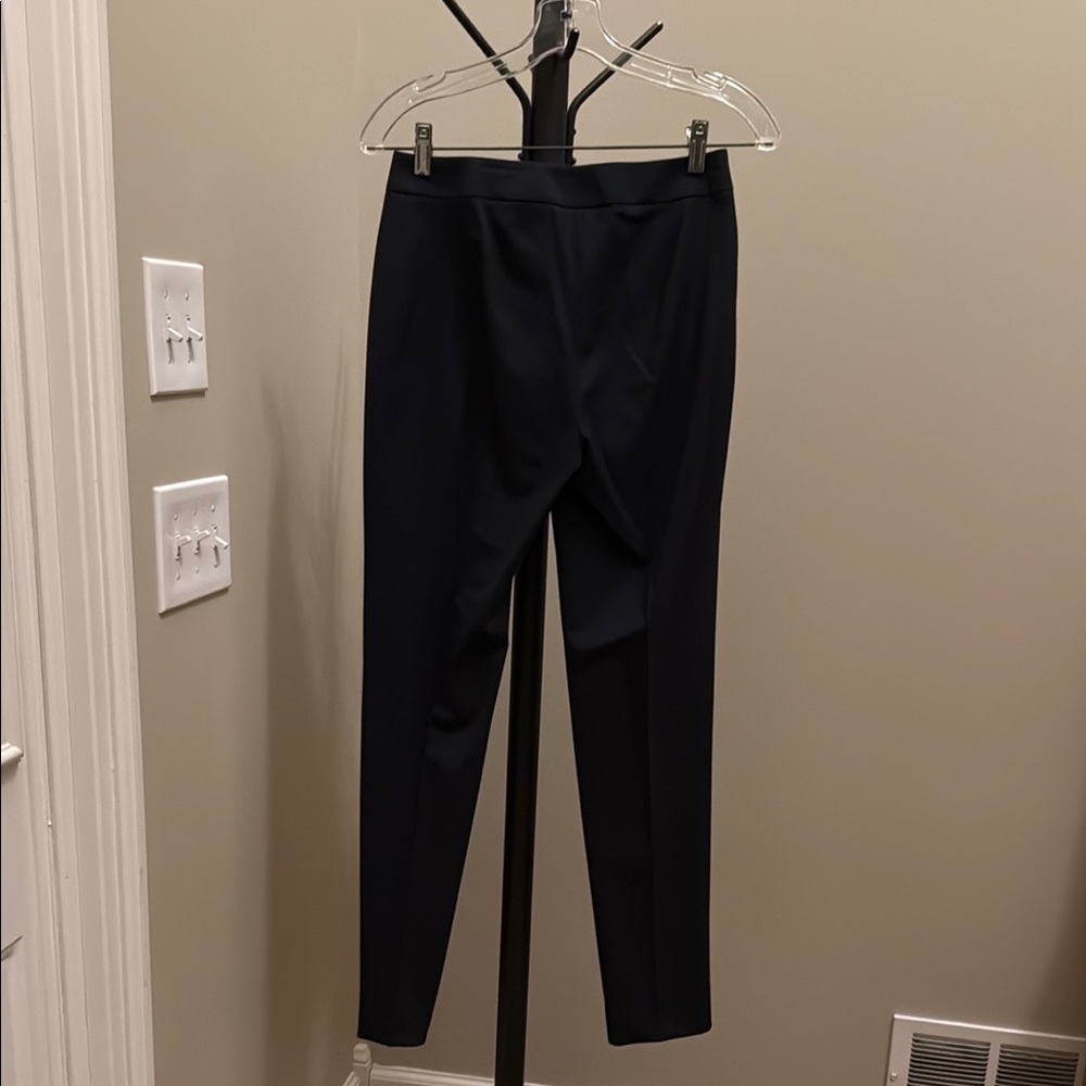 Lafayette 148 New York Navy Blue Barrow Wool Pants - Picture 3 of 4